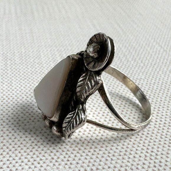 Sterling Silver White Stone Ring Size 6.5 - Picture 6 of 9